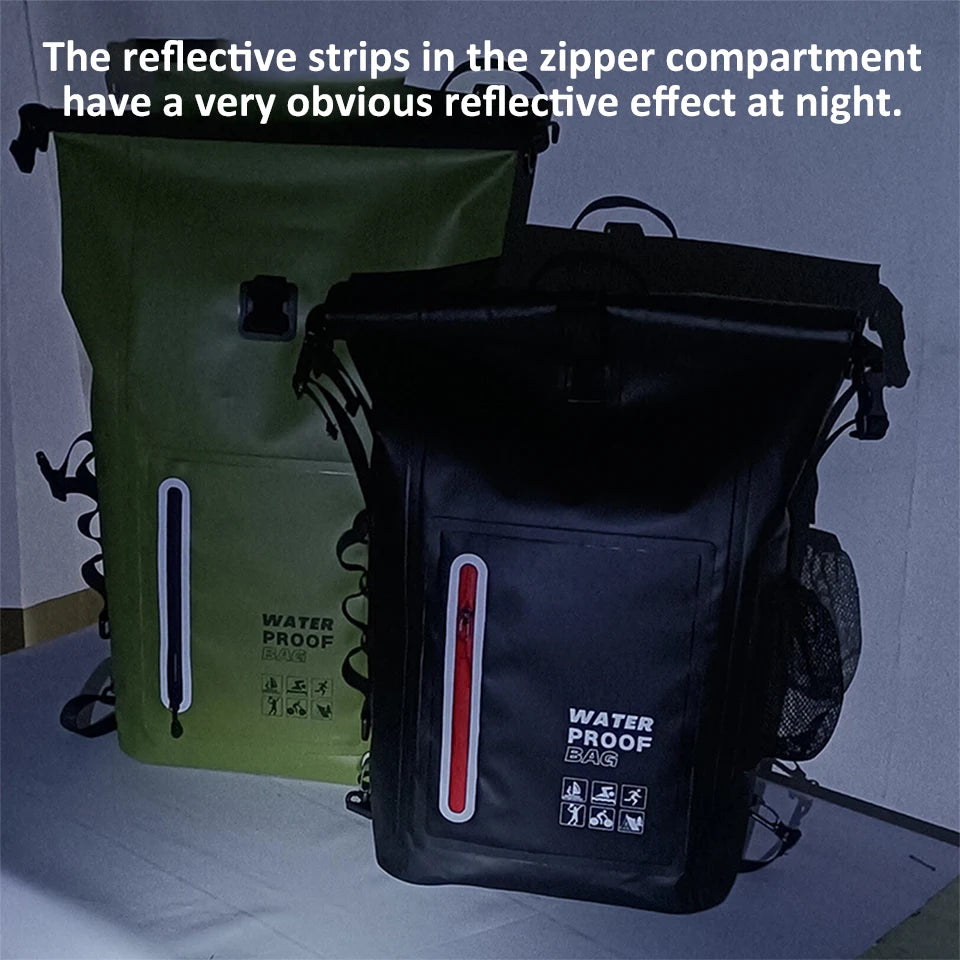 25L Waterproof Dry Backpack – Roll-Top PVC Bag for Kayaking, Beach, Hiking & Travel