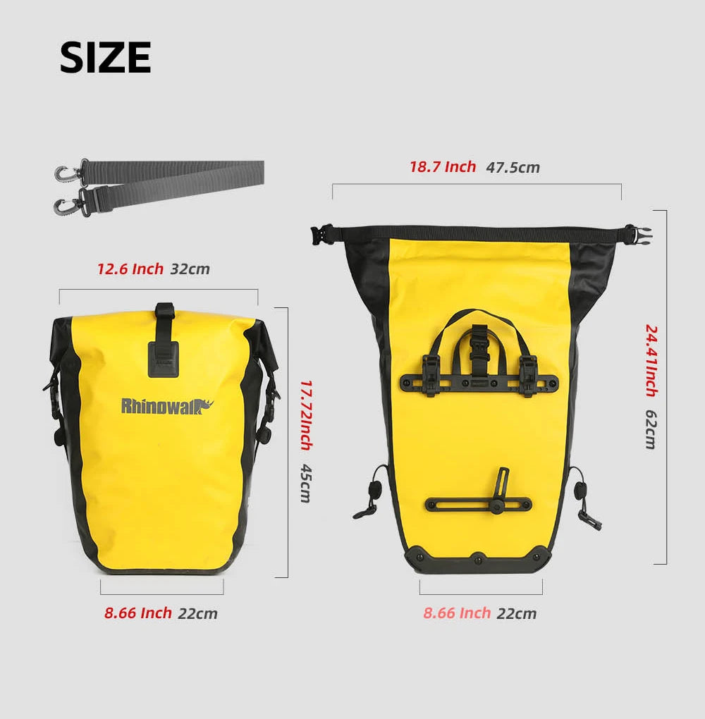 Waterproof Bike Pannier 27L | Quick Release Rear Rack Bag