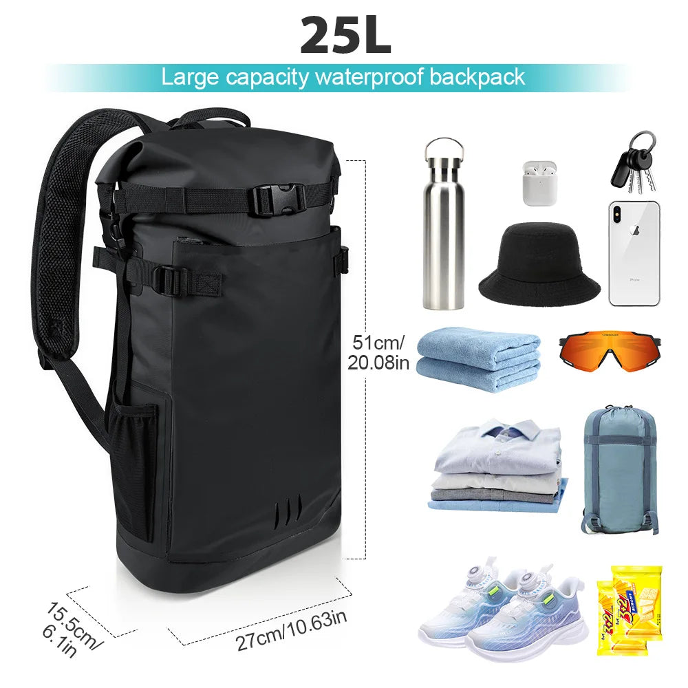 Floating Waterproof Dry Backpack 25L/35L | Roll-Top Outdoor Backpack |