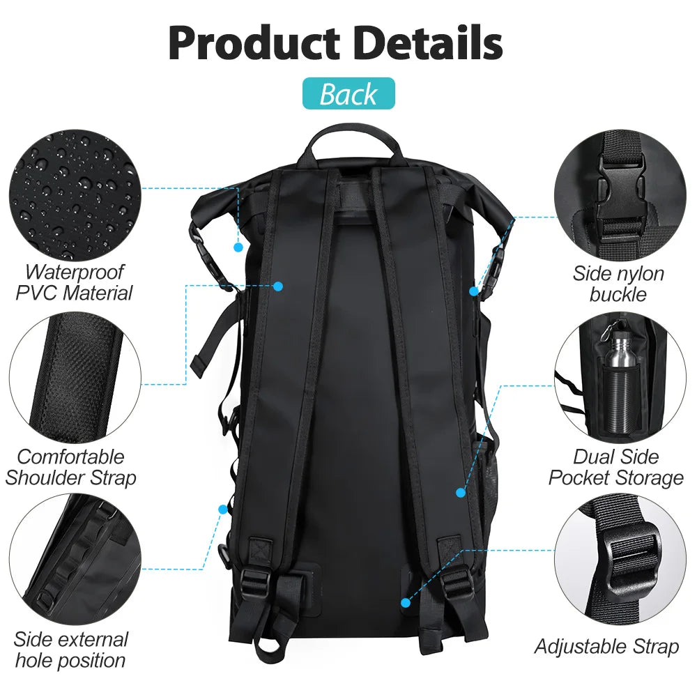 Floating Waterproof Dry Backpack 25L/35L | Roll-Top Outdoor Backpack |