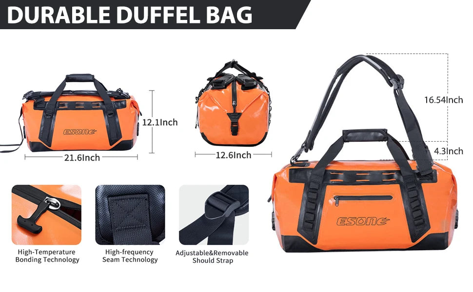 50L Waterproof Duffel Bag – Heavy-Duty Travel, Motorcycle & Outdoor Dry Bag