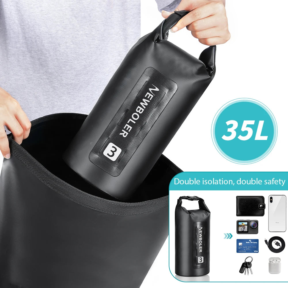 Floating Waterproof Dry Backpack 25L/35L | Roll-Top Outdoor Backpack |