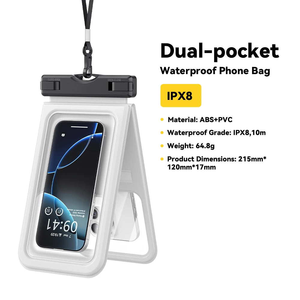 IPX8 Dual-Pocket Waterproof Phone Pouch