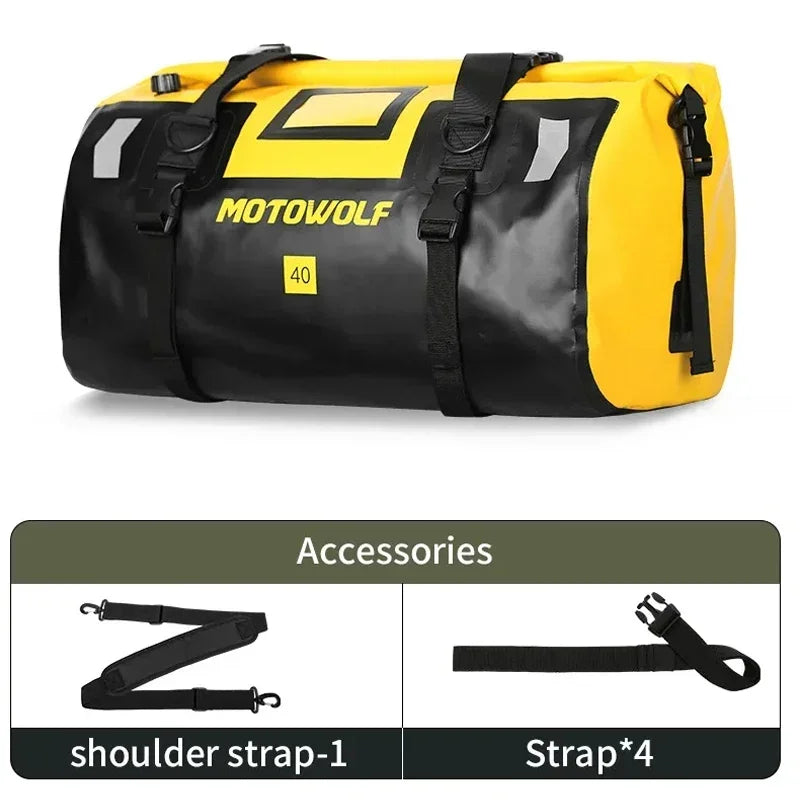 Roll-Top Waterproof Motorcycle Luggage Bag