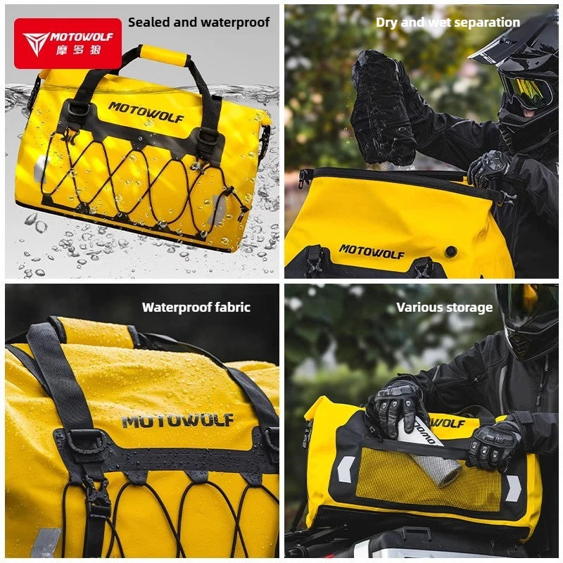 40L/66L Waterproof Motorcycle Tail Bag – Adventure Travel Luggage for Touring & Camping