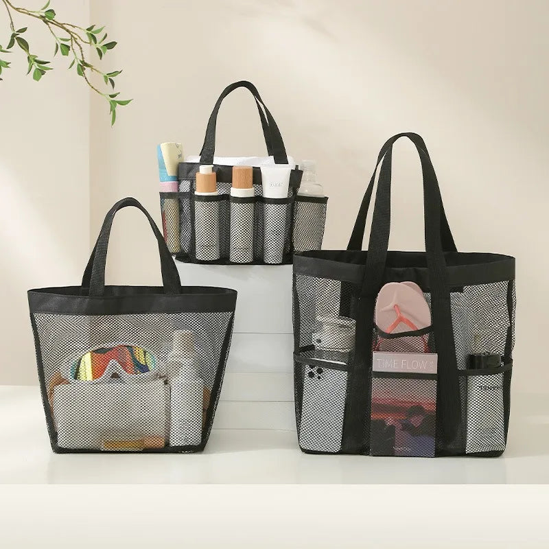 Large Mesh Tote with Pockets