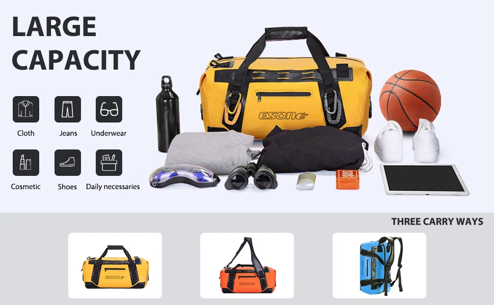 50L Waterproof Duffel Bag – Heavy-Duty Travel, Motorcycle & Outdoor Dry Bag