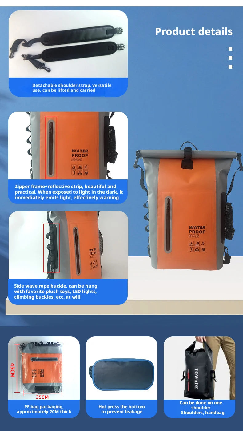25L Waterproof Roll-Top Backpack – Dry Bag for Hiking, Beach, Kayaking & Travel