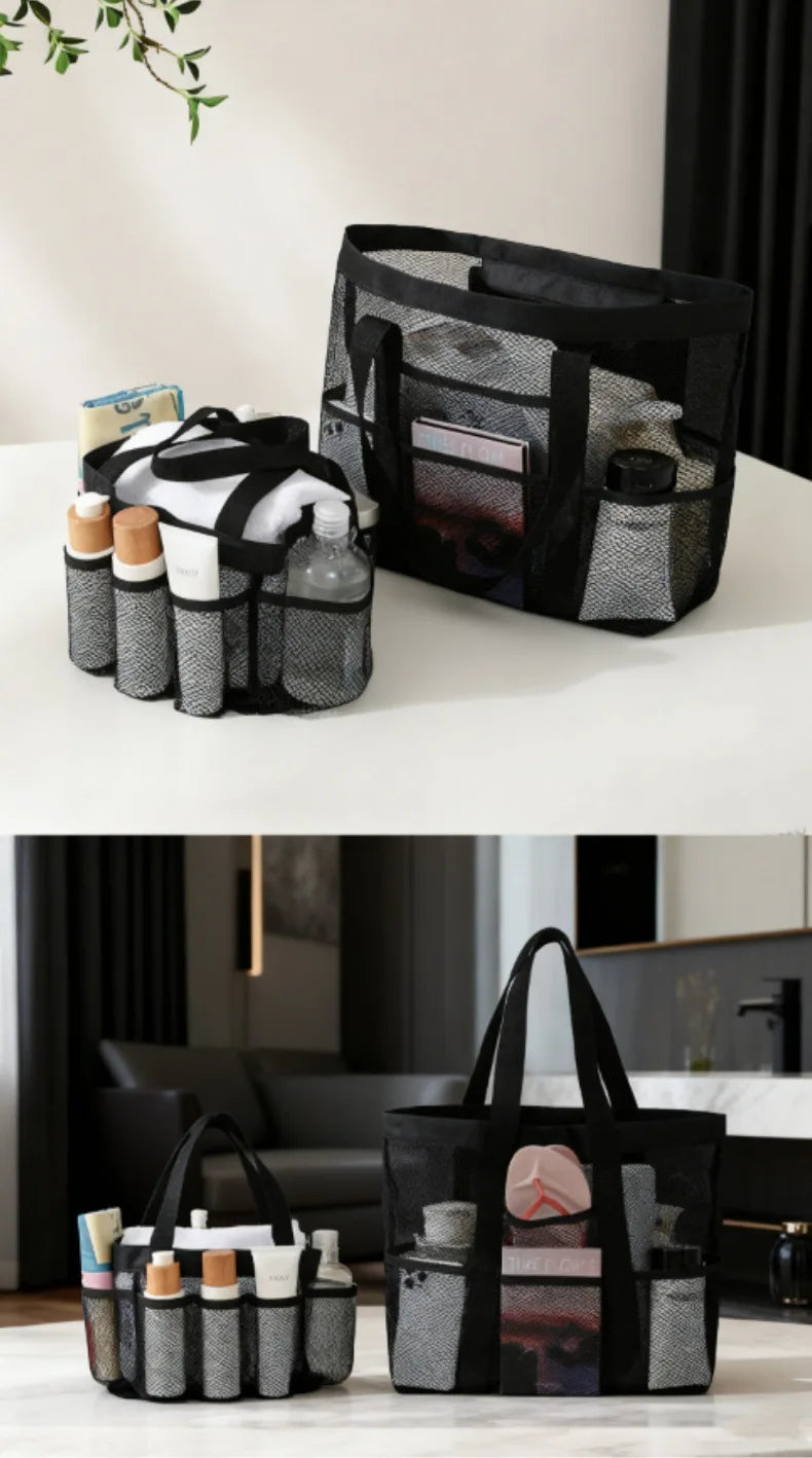 Large Mesh Tote with Pockets