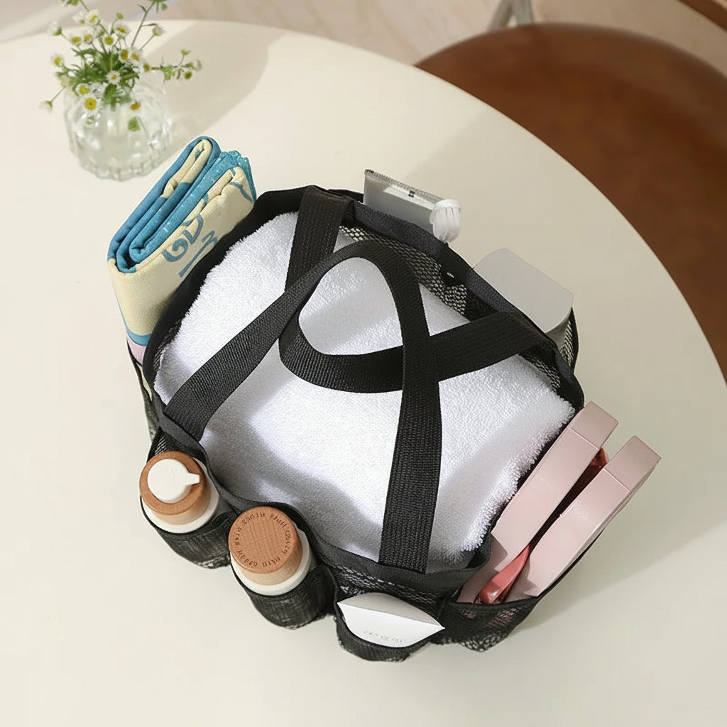 Large Mesh Tote with Pockets