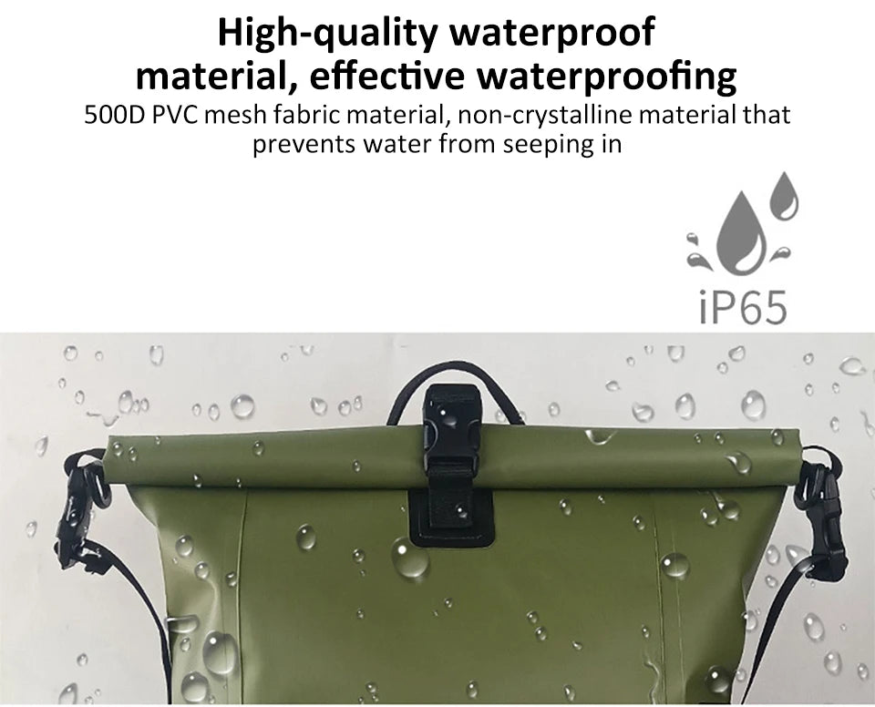 25L Waterproof Dry Backpack – Roll-Top PVC Bag for Kayaking, Beach, Hiking & Travel