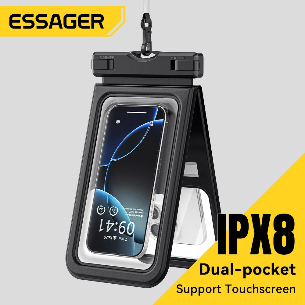 IPX8 Dual-Pocket Waterproof Phone Pouch