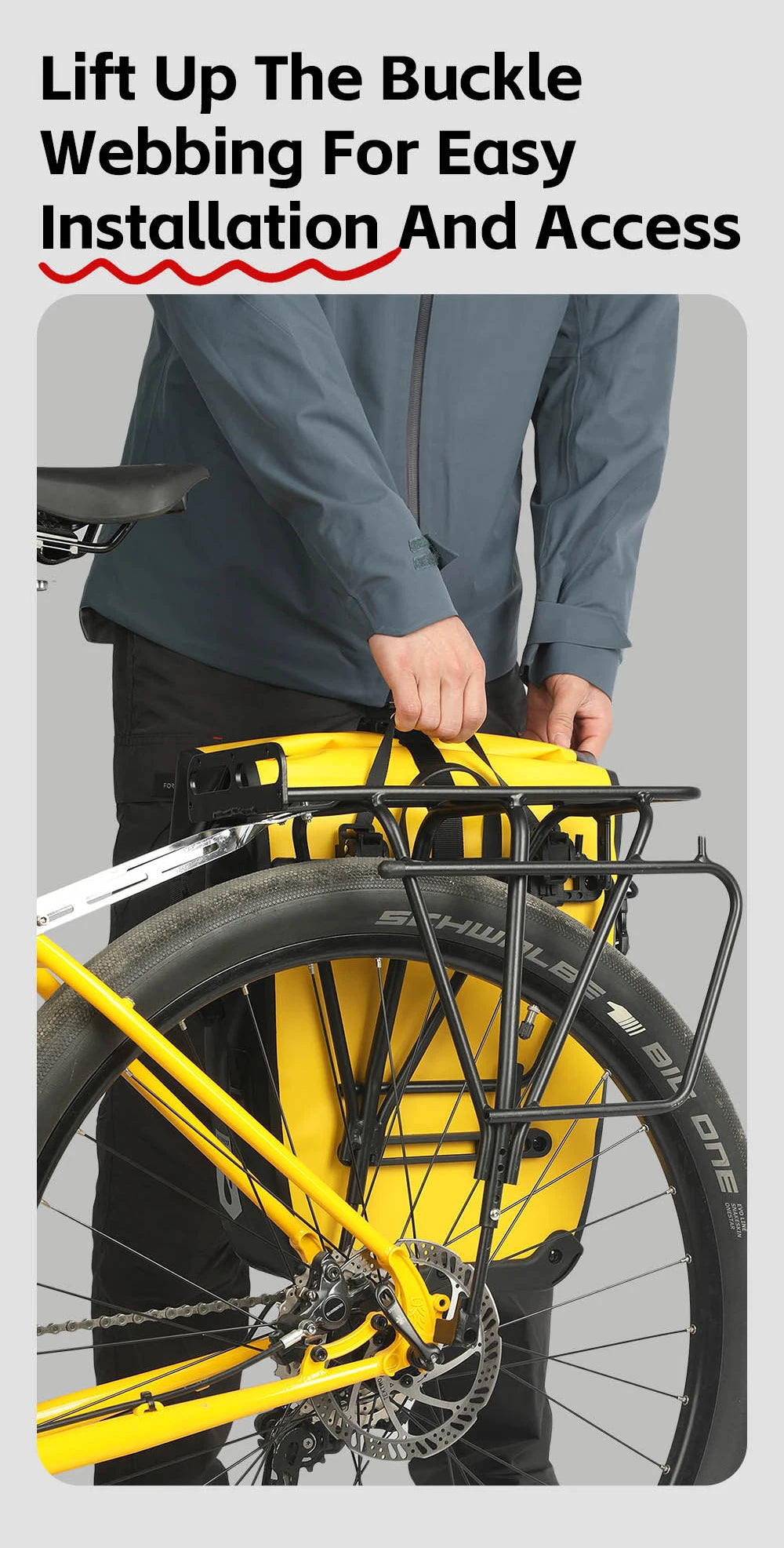 Waterproof Bike Pannier 27L | Quick Release Rear Rack Bag