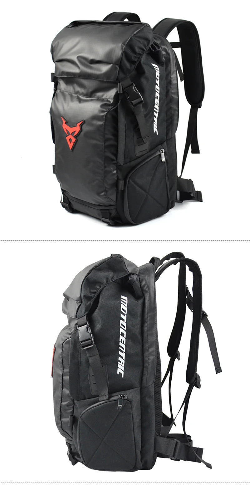 48L Waterproof Motorcycle Tail Bag Backpack | Helmet & Travel Luggage