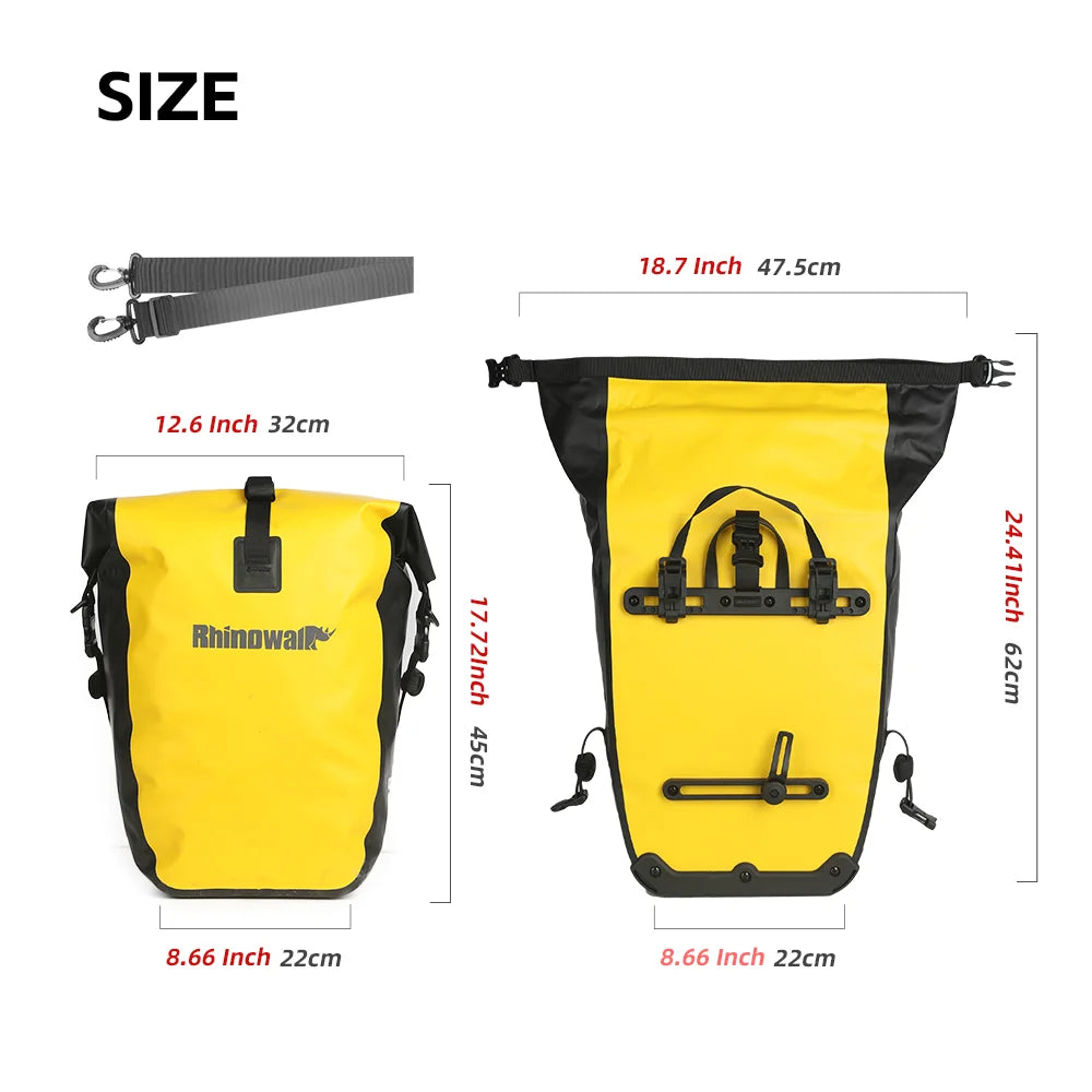 Waterproof Bike Pannier 27L | Quick Release Rear Rack Bag