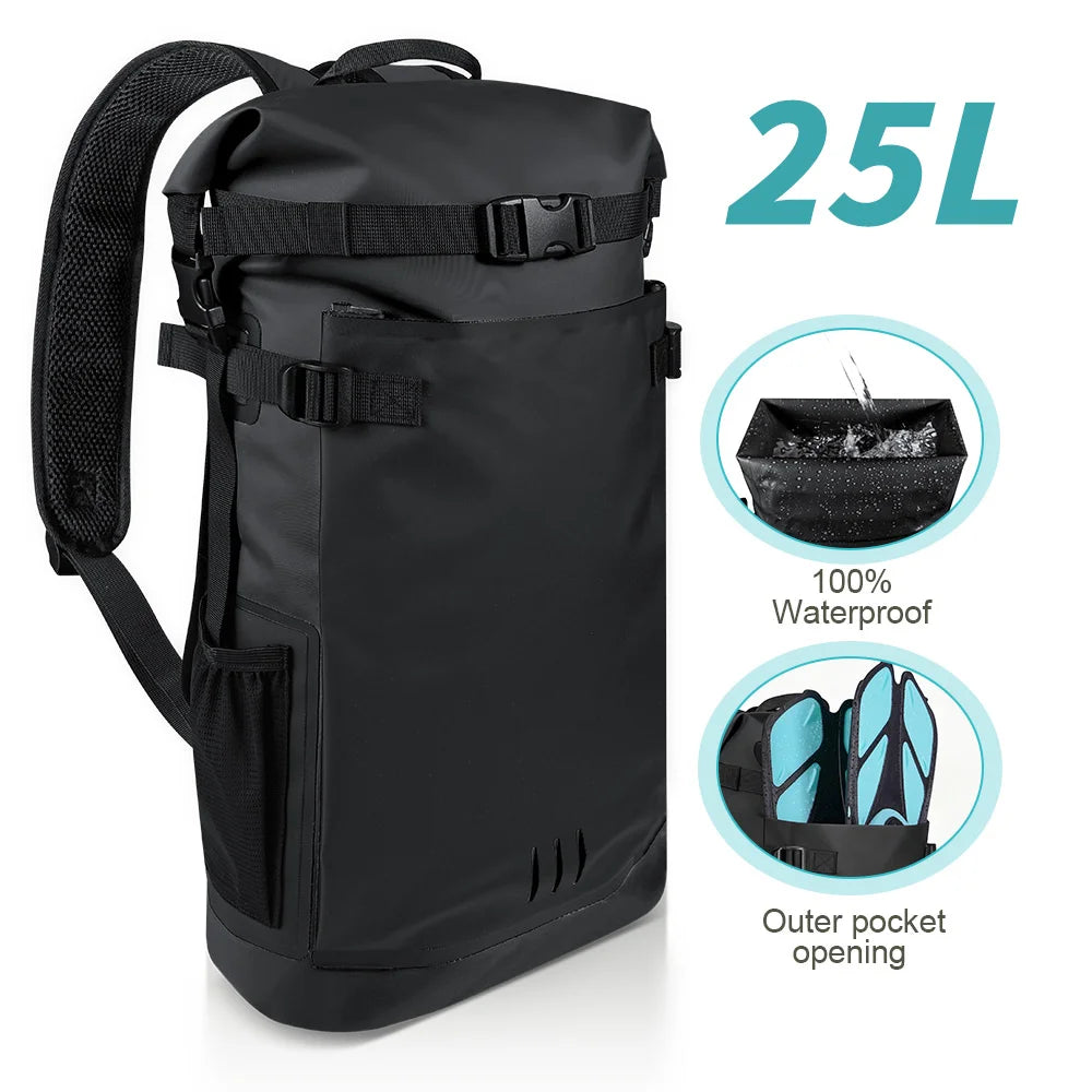 35L Waterproof Dry Backpack – Floating Roll-Top Bag for Kayaking, Beach, Hiking & Travel