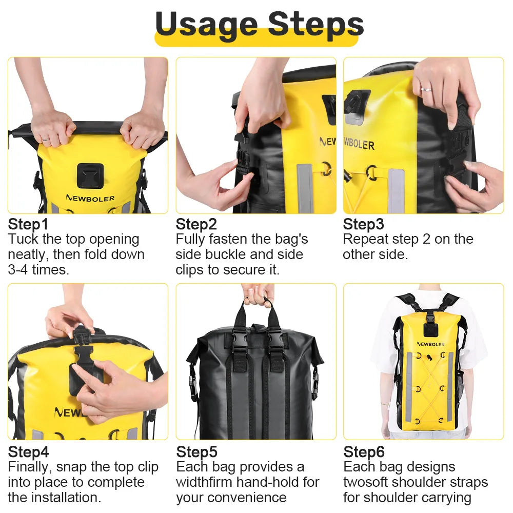 Waterproof Dry Backpack 25L – Floating Roll Top Bag for Kayaking, Beach, Camping & Hiking