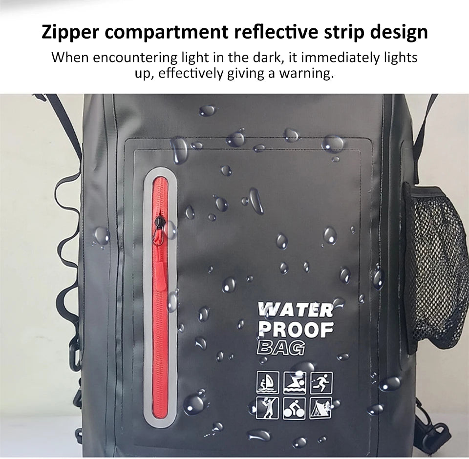 25L Waterproof Dry Backpack – Roll-Top PVC Bag for Kayaking, Beach, Hiking & Travel