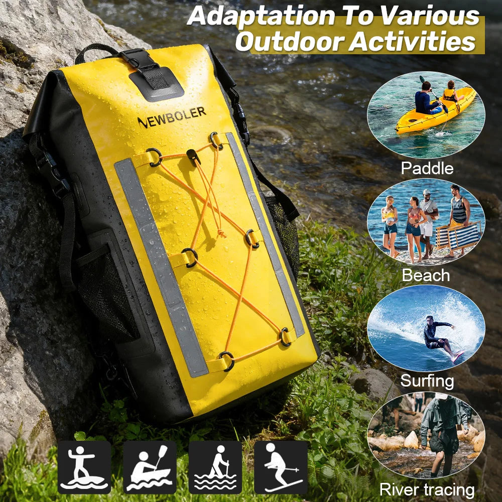 Waterproof Dry Backpack 25L – Floating Roll Top Bag for Kayaking, Beach, Camping & Hiking