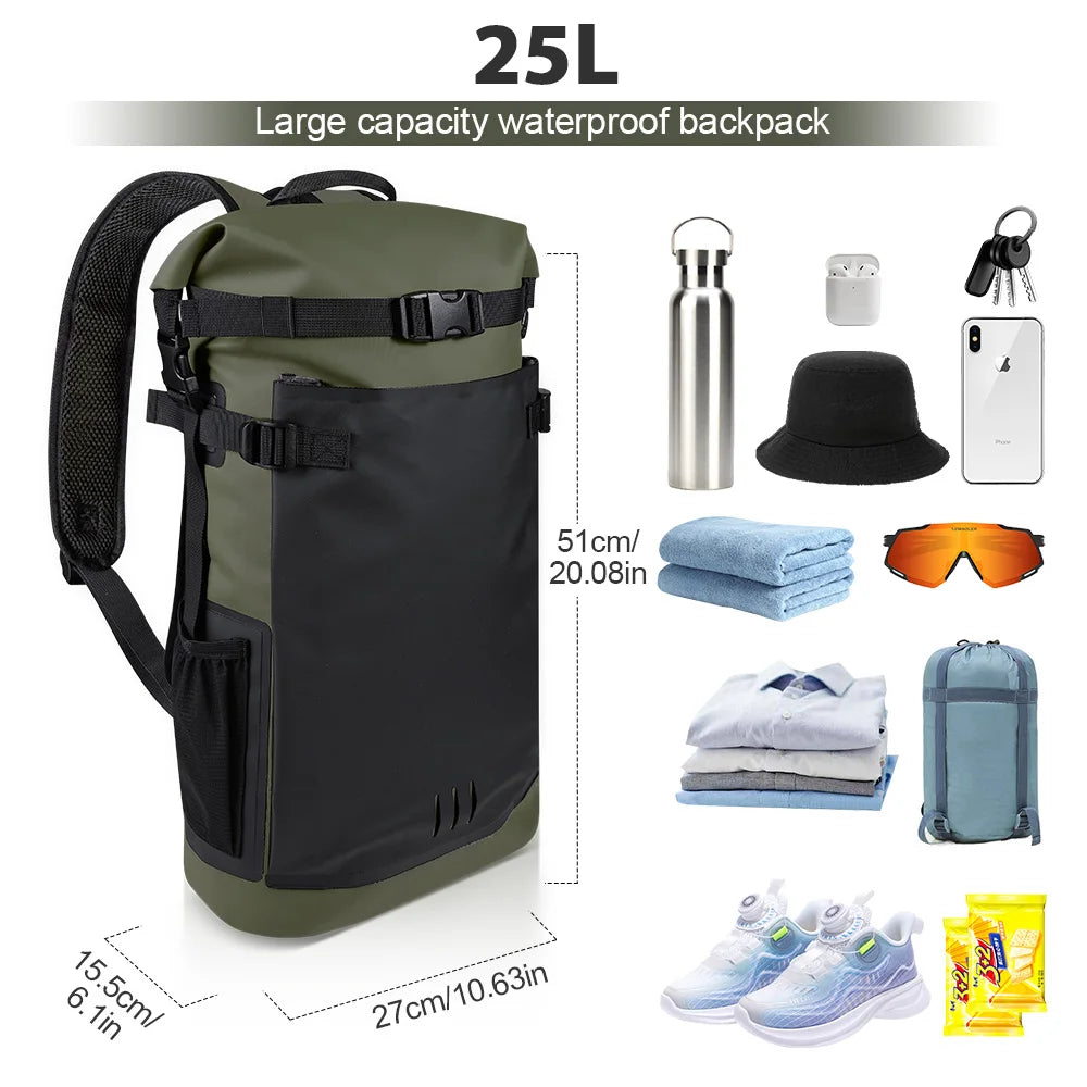 25L/35L Waterproof Dry Backpack – Heavy Duty Roll-Top Dry Bag