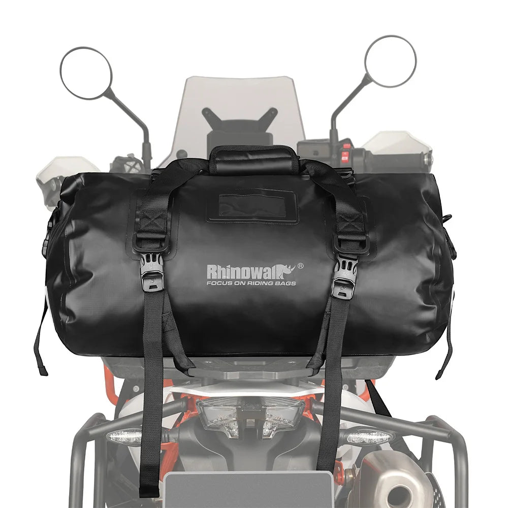 RhinoWalk 45L Waterproof Motorcycle Tail Bag | Durable Rear Seat Travel Luggage