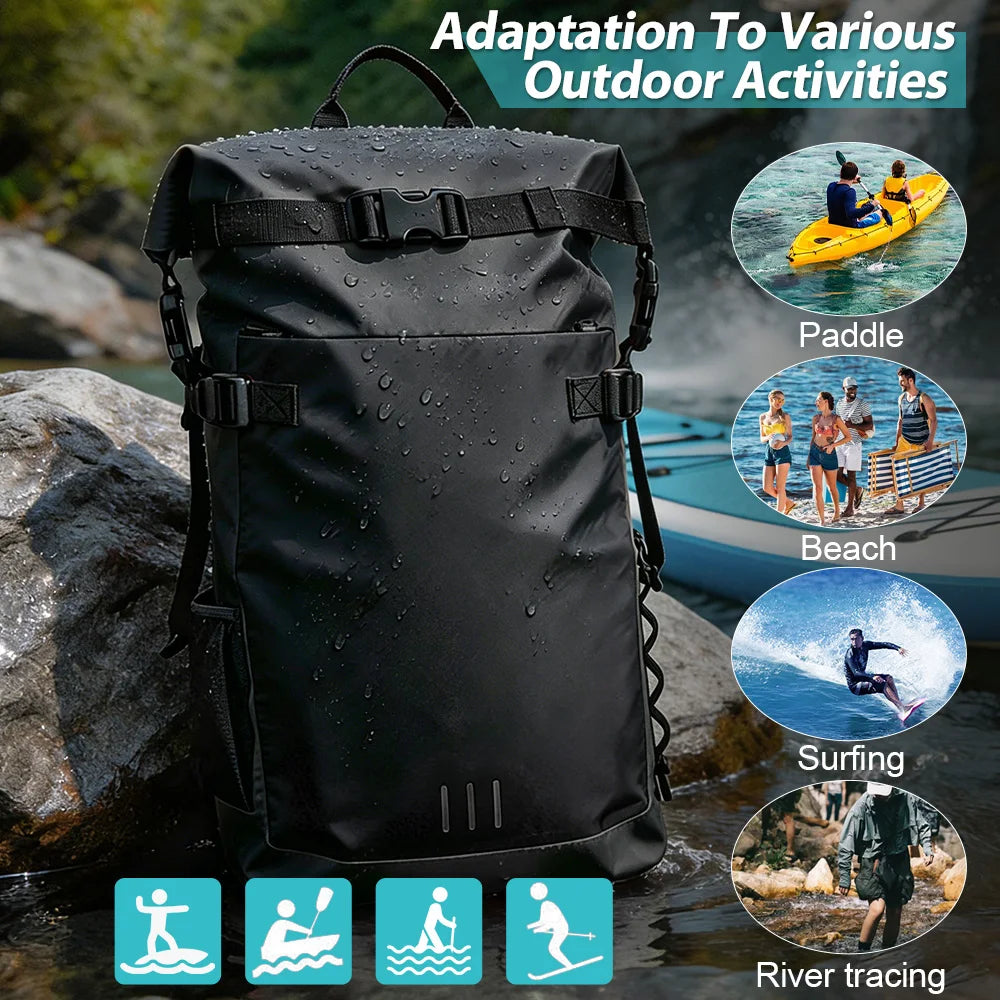 Floating Waterproof Dry Backpack 25L/35L | Roll-Top Outdoor Backpack |