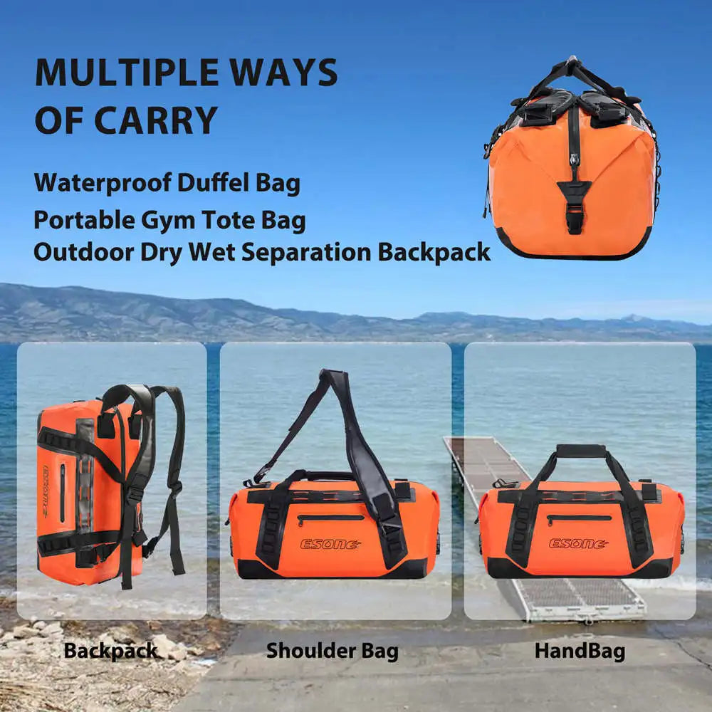 50L Waterproof Duffel Bag – Heavy-Duty Travel, Motorcycle & Outdoor Dry Bag