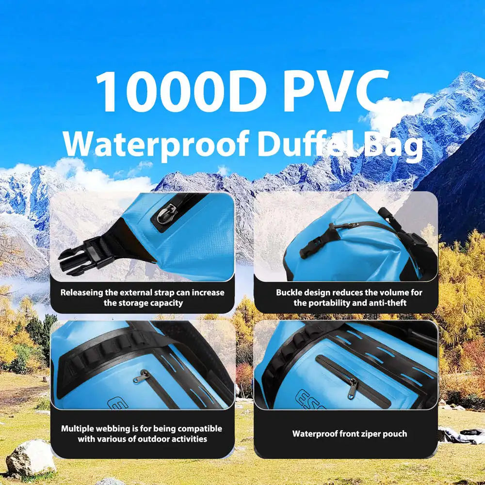 50L Waterproof Duffel Bag – Heavy-Duty Travel, Motorcycle & Outdoor Dry Bag
