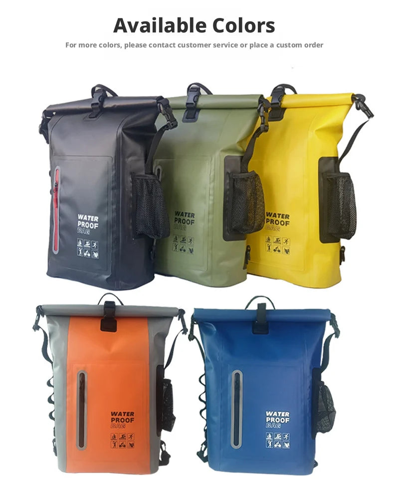 25L Waterproof Roll-Top Backpack – Dry Bag for Hiking, Beach, Kayaking & Travel
