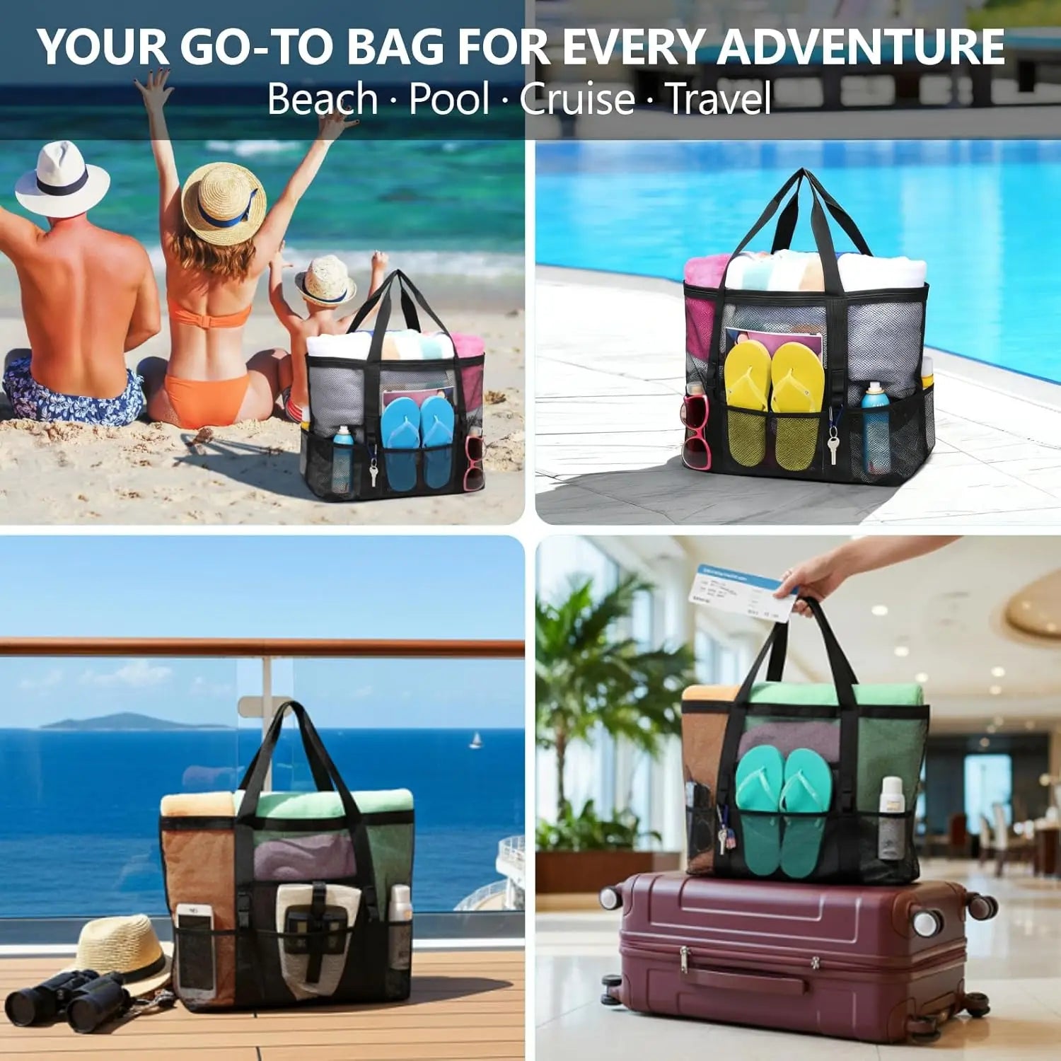 XXL Family Beach Bag — 9 Pockets