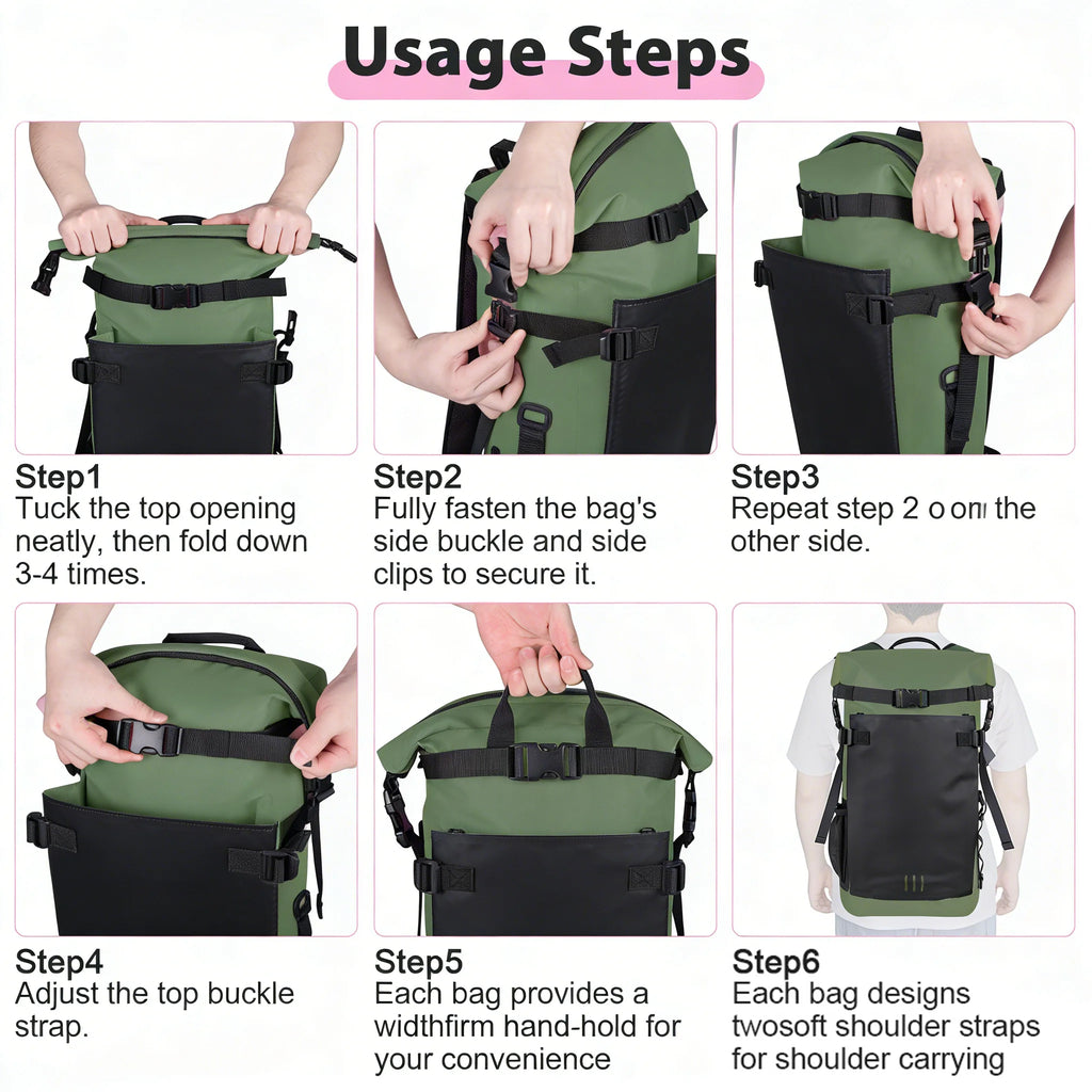 25L/35L Waterproof Dry Backpack – Heavy Duty Roll-Top Dry Bag