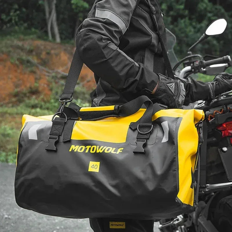Roll-Top Waterproof Motorcycle Luggage Bag