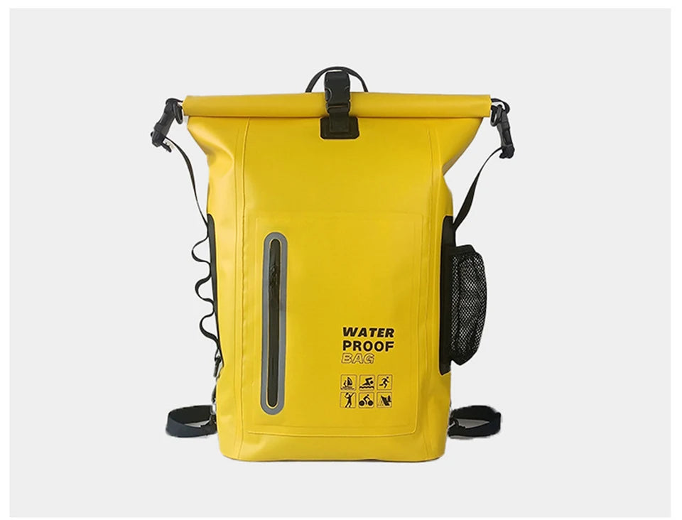 25L Waterproof Dry Backpack – Roll-Top PVC Bag for Kayaking, Beach, Hiking & Travel