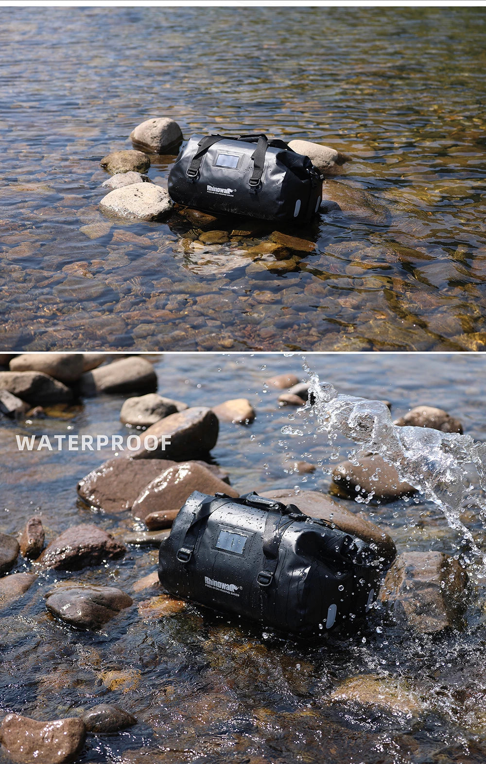 RhinoWalk 45L Waterproof Motorcycle Tail Bag | Durable Rear Seat Travel Luggage