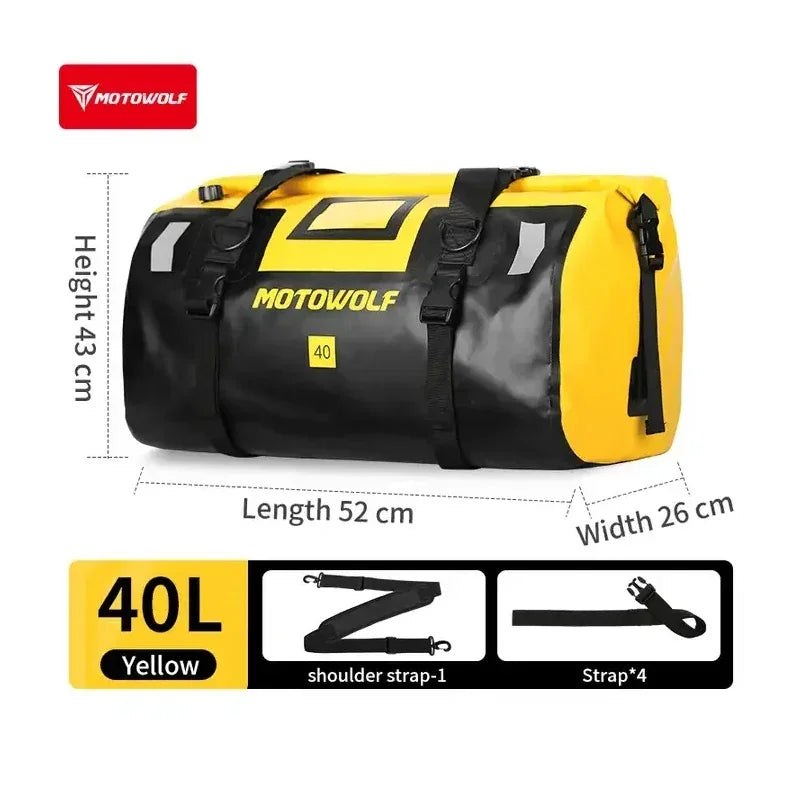 Roll-Top Waterproof Motorcycle Luggage Bag