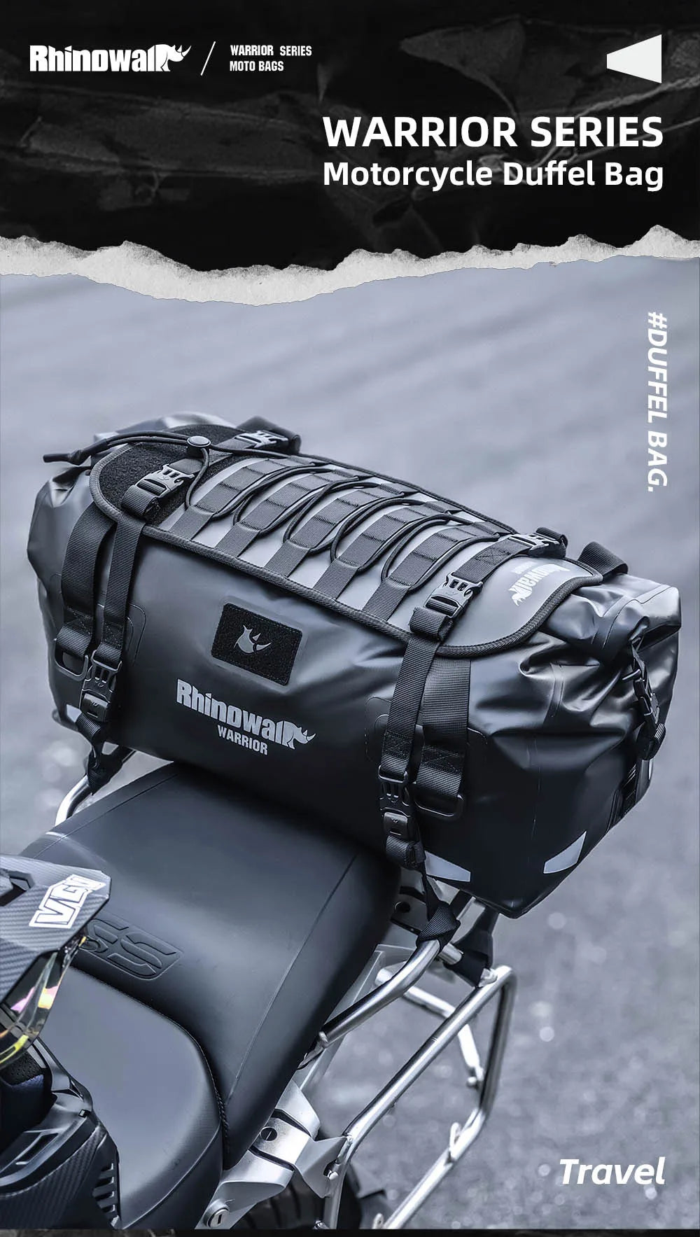 Waterproof Motorcycle Tail Bag 20L/40L/65L – Rear Seat Travel Luggage for Adventure & Touring