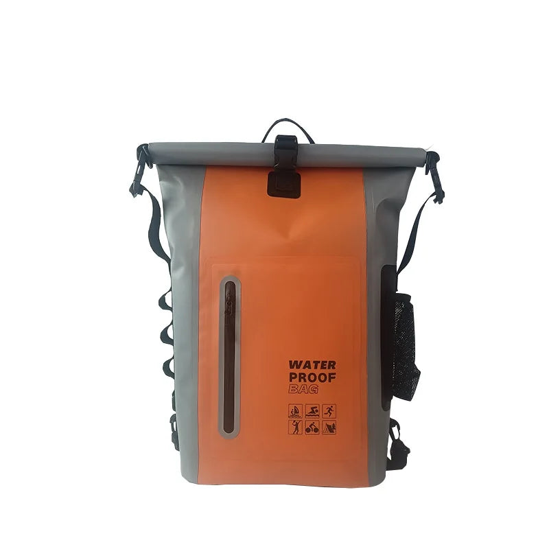25L Waterproof Dry Backpack – Roll-Top PVC Bag for Kayaking, Beach, Hiking & Travel